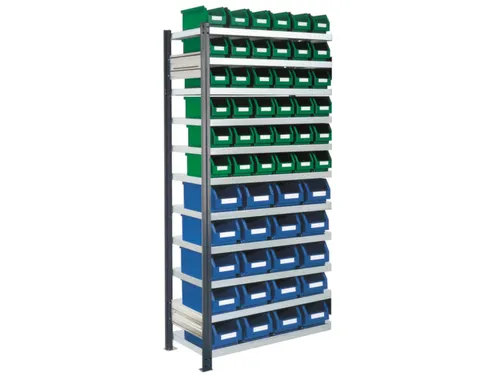 Bakkenstelling 2000x1000x400mm 56bakken PE groen/blauw vakl. 125kg