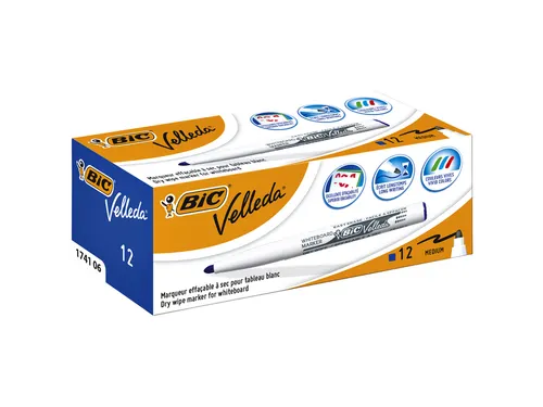 Whiteboardmarker Bic Velleda 1741 rond medium blauw