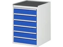 ladekast 825x580x650mm 6laden cilinderslot RAL7035 RAL5010 metaal