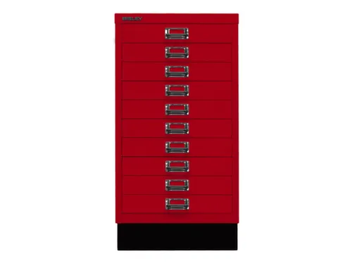 kantoor-ladekast HxBxD 670x349x432mm 10 laden romp kardinaalrood staal