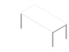 bureau HxBxD 730x1800x800mm blad wit 4-voeten aluminium