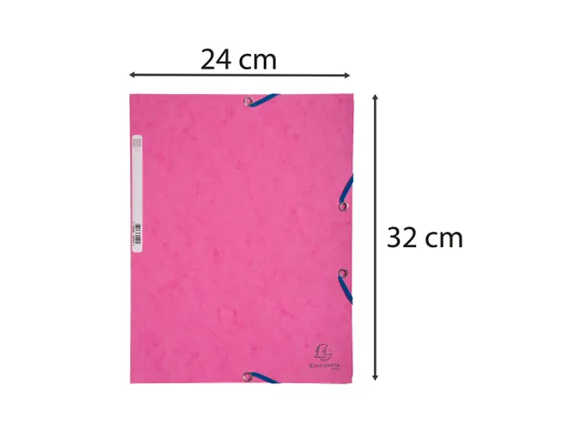 Elastomap 3 kleppen glanskarton 400g/m2 A4 Roze