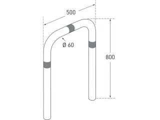 beschermbeugel,v. laadzuilen,boog,HxB 800x500mm,staal vuurverzinkt - 3