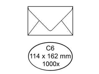 Envelop Bank C6 114x162mm 70gr wit gegomd 1000 stuks - 2