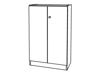 kantoorkast,HxBxD 1270x800x420mm,romp wit,front zilverkleurig - 2