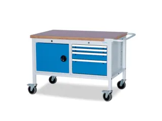 Werkplaatswagen 859x1200x750mm Werkblad 40mm Draaideuren 4laden - 3