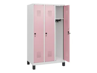 schoollocker,HxBxD 1630x900x500mm,3vak,vak B 300mm,draaigrendel,voeten - 1