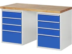 werkbank,HxBxD 890x1500x700mm,beukblad,draagverm. 750kg,2containers