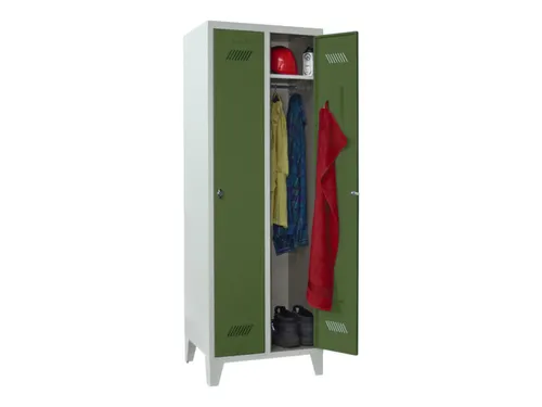 Garderobekast 1850x630x500mm 2 Vakken Klink Ral7035 Front Ral6011