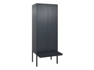 PBM-locker met bank,HxBxD 2120x800x815mm,2vak,vak B 400mm,cil.-slot - 1