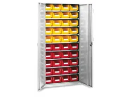 Stellingkast Met 40zichtbakken Hxbxd 1950x950x400mm Ral7035