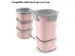 Boîte à lunch Sigma Home pour emporter, lot de 3, rose - 9,3 x 9,3 x