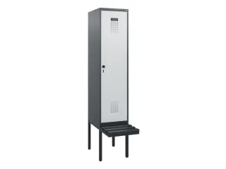 locker met bank,HxBxD 1950x400x815mm,1vak,vak B 400mm,draaigrendel - 2