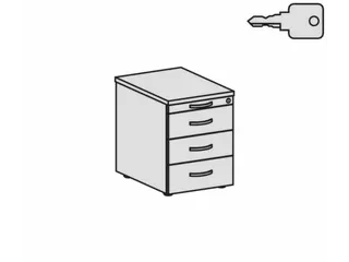 mobiel ladeblok,HxBxD 570x430x600mm,3lade(n),lichtgrijs - 11