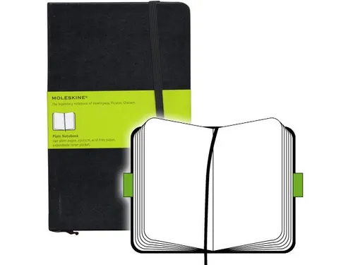 Notitieboek Moleskine large 130x210mm blanco hard cover zwart
