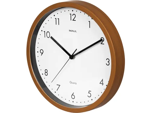 wandklok Grain quartz 31 cm kunststof donker hout