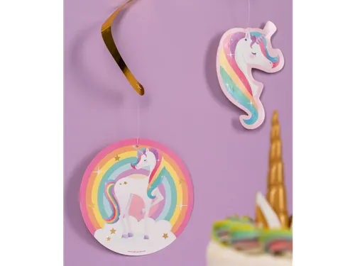 Hangdecoratie 70cm Party Swirl Unicorn 12 stuks