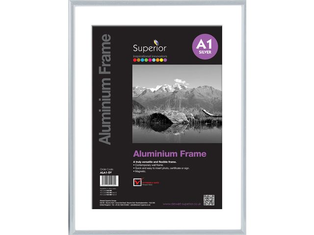 Fotolijst Seco A1 zilverkleurig Geborsteld aluminium. 11mm | ClicklijstWinkel.be