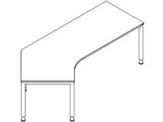 In hoogte verstelbaar hoekbureau 680-820x2370x1130mm eiken zwart - 1