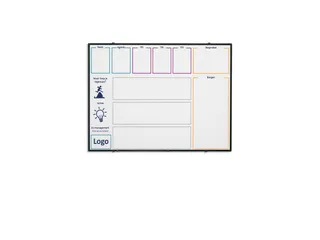 Bedrukt whiteboard 100x200cm Softline 8mm Zwart profiel - 1