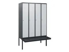 locker met bank,HxBxD 1950x1200x815mm,4vak,vak B 300mm,cil.-slot