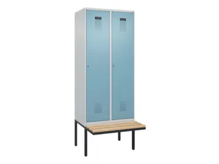 locker met bank,voor scheiding van kleding,HxBxD 2120x800x815mm,2vak - 2