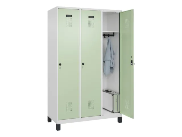 locker,HxBxD 1950x1200x500mm,3vak,vak B 400mm,draaigrendel,voeten