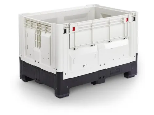 Palletbox,HxLxB 800x1200x800mm,565l,PE,zwart/ivoorkleurig