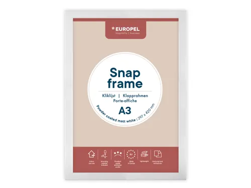 Kliklijst Europel A3 25mm mat wit