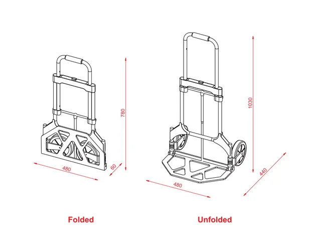 Twinco diable pliable, jusqu'à 80 kg