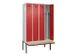 locker met bank,voor scheiding van kleding,HxBxD 2120x1200x815mm,4vak