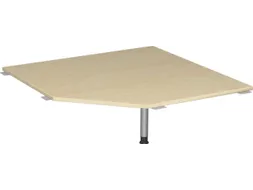 koppelelement voor bureau,90 °,BxD 1230x1230mm,blad esdoorn,hoekig