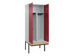 PBM-locker met bank,HxBxD 2120x800x815mm,2vak,vak B 400mm,draaigrendel