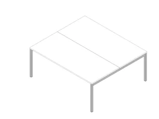In hoogte verstelbare benchtafel,HxBxD 680-760x1800x1600mm,blad wit - 1