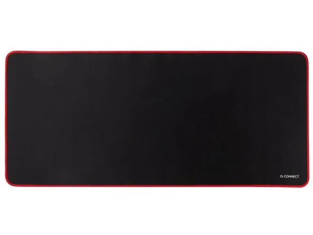Tapis De Bureau Et Tapis De Souris, Ft 90 X 40 Cm, Noir Avec Bord Roug