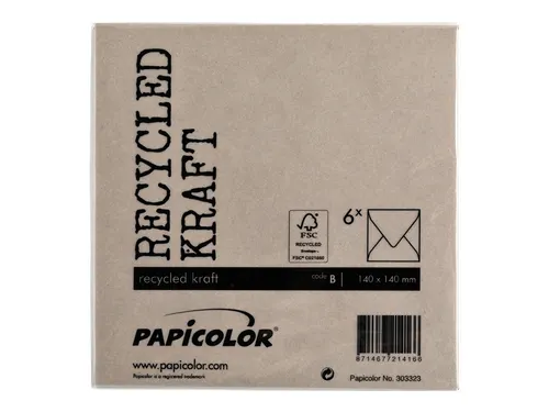 Envelop Papicolor 140x140mm Kraft bruin Gegomd