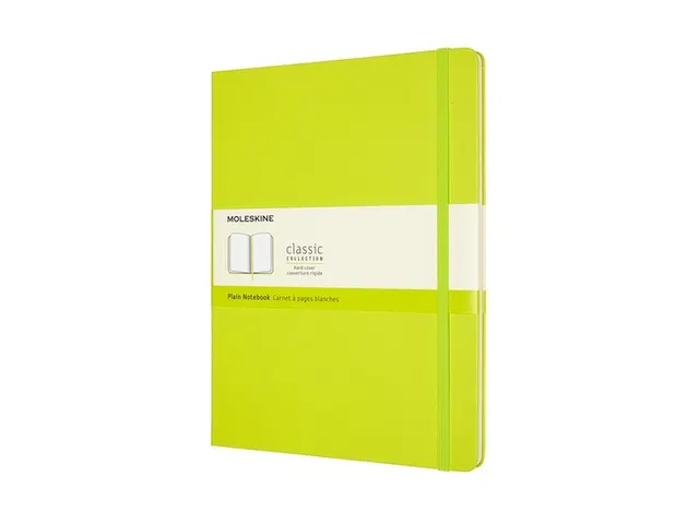 Notitieboek Moleskine XL 190x250mm blanco hard cover lemon green