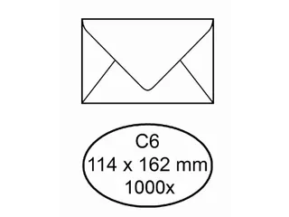 Envelop Bank C6 114x162mm 70gr wit gegomd 1000 stuks - 1