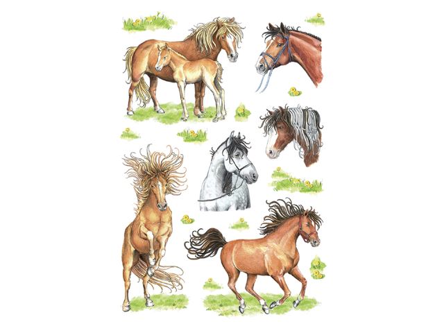 Sticker Etiket Herma 3307 Getekende Paarden 18 stuks | EtiketWinkel.be