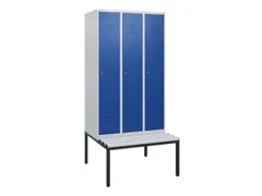 locker met bank,HxBxD 1950x900x815mm,3vak,vak B 300mm,cil.-slot