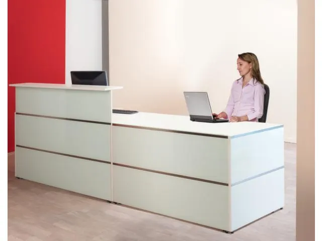 Balie Compleet bxd 2700x1015mm Recht Glazen Front wit