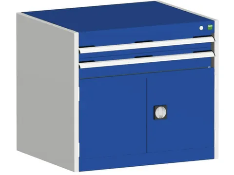 ladekast HxBxD 700x800x650mm 2laden RAL7035 front RAL5010