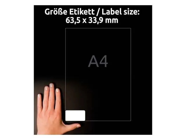 inkjetetiket Avery 63,5x33,9mm wit 25 vel 24 etiketten per vel