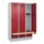 locker met bank,HxBxD 1950x1200x815mm,3vak,vak B 400mm,draaigrendel