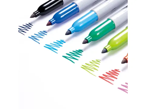 Marqueur permanent Sharpie Fin blister 12 couleurs assorties