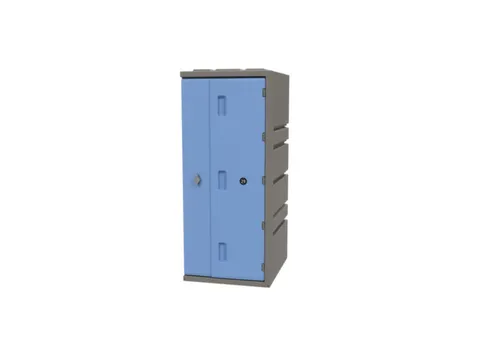 Kunststof locker,HxBxD 910x385x470mm,1vakken,draaigrendel,romp grijs