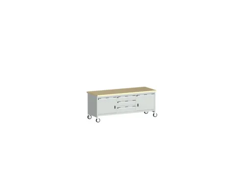 werkbank,verrijdbaar,HxBxD 840x2000x750mm,beukenblad,draagverm. 1200kg