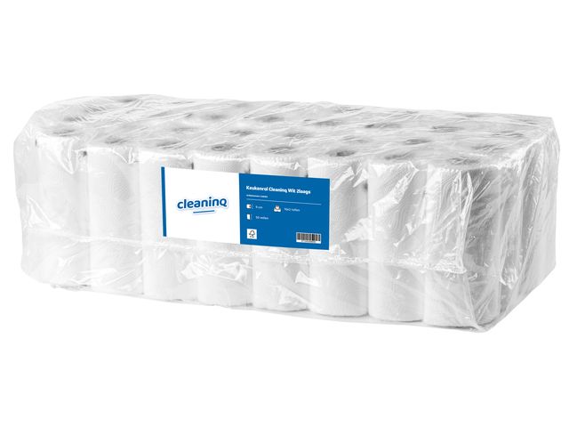 Keukenrol Cleaninq Wit 2-laags 32 rol | KantineSupplies.nl