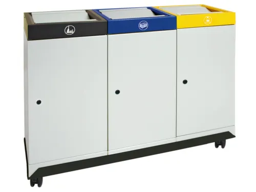 Afvalverzamelstation Vuurremmend 3X30 Liter 700X910X300Mm Grijs