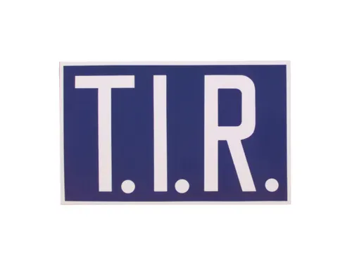 aanwijzingsbord,T.I.R.,PVC,blauw/wit,om te verlijmen,HxB 250x400mm